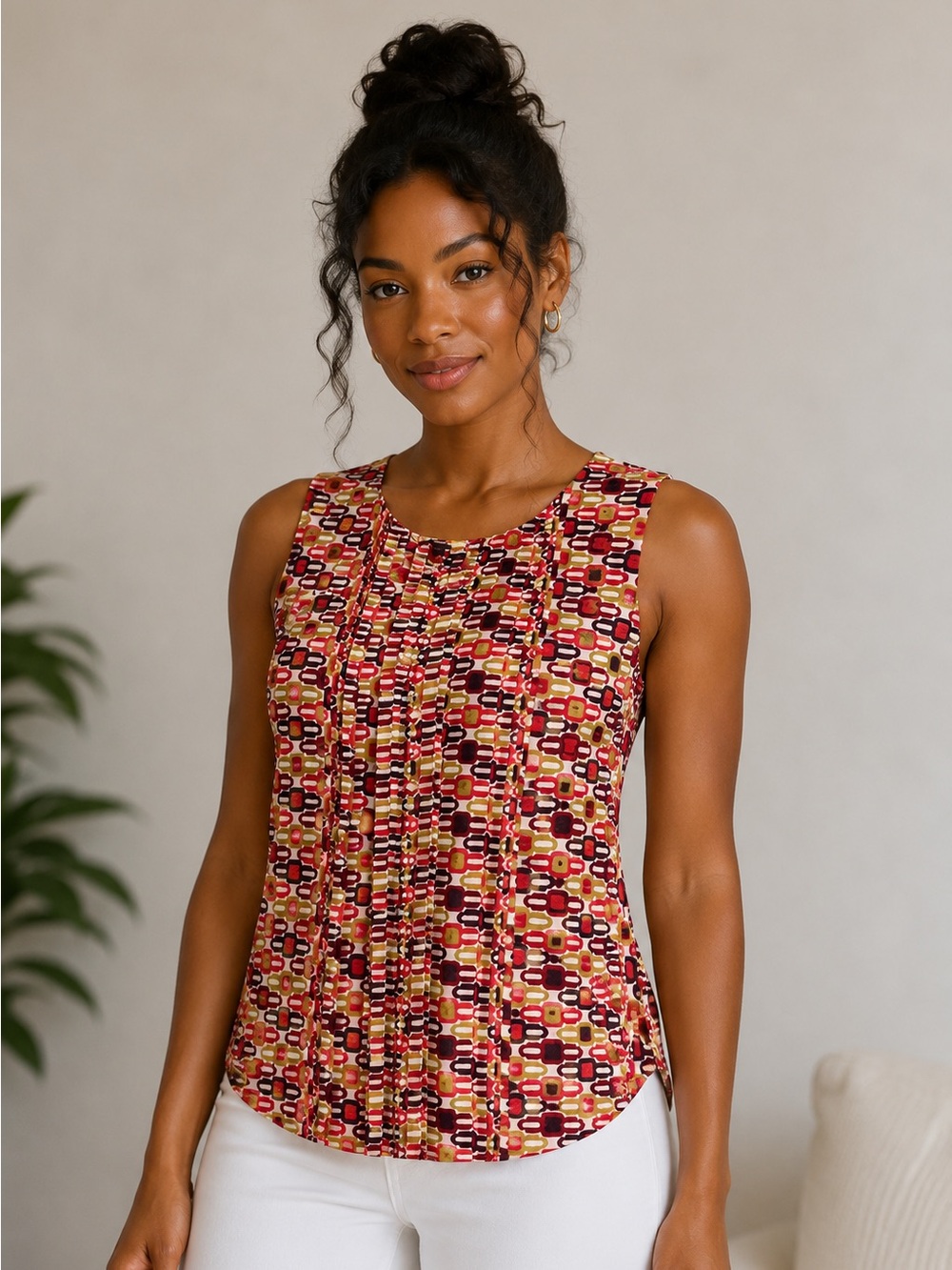 Banana Republic Blouse Top Women’s L Petite Shell Office Classic Momcore